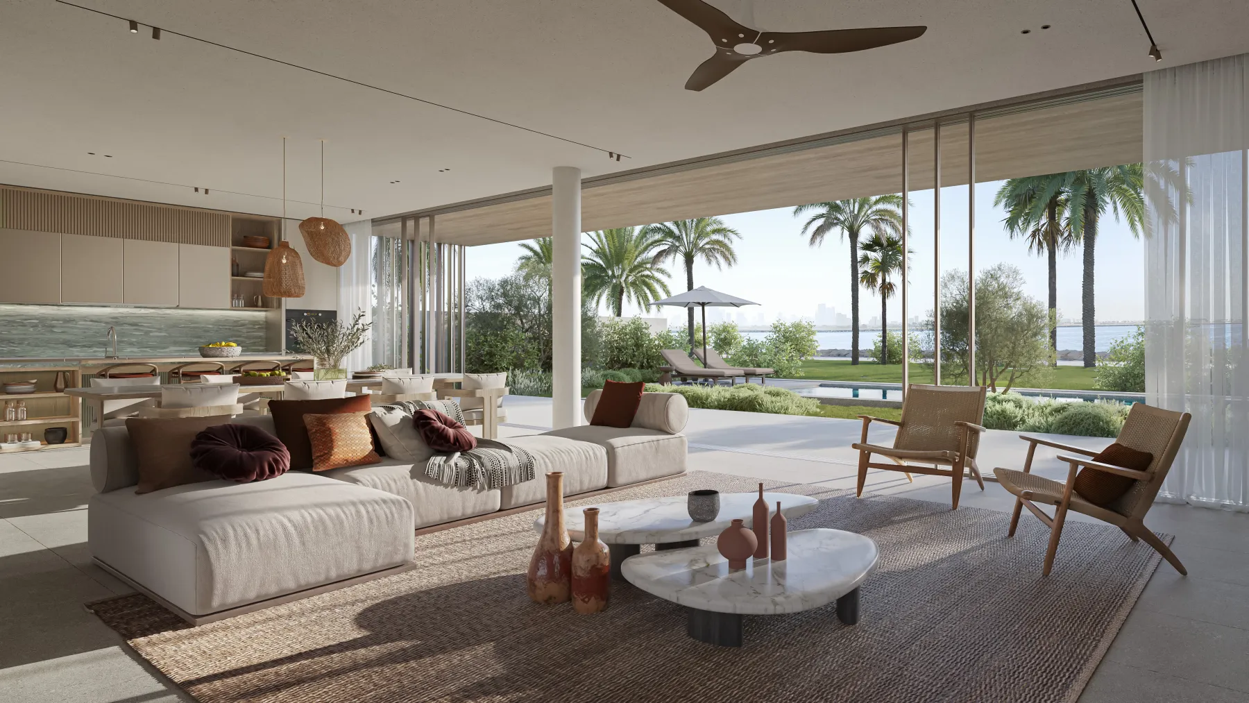 Bay Villas - living room (developer rendering)