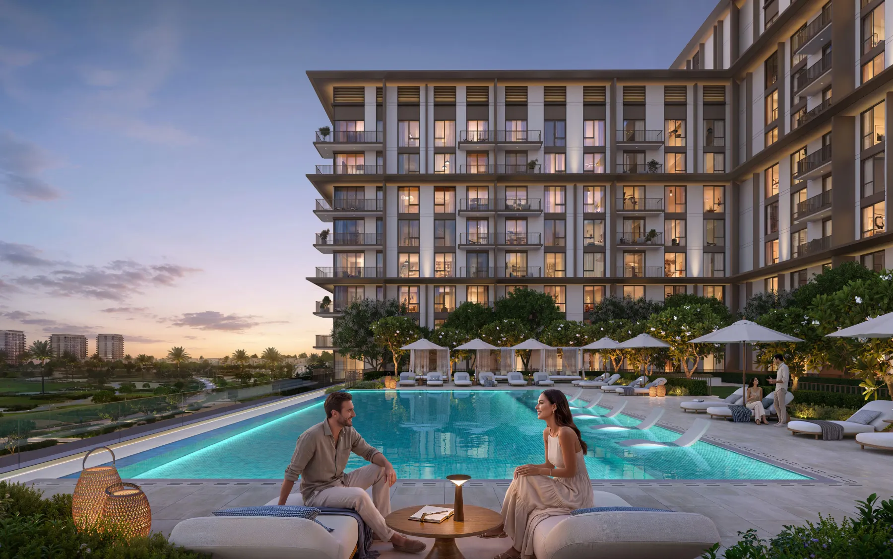 Illustration of the infinity pool at Golf Trails.