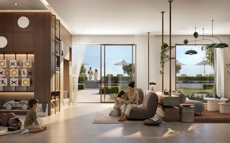 Illustration of a Golf Trails living and dining interior.