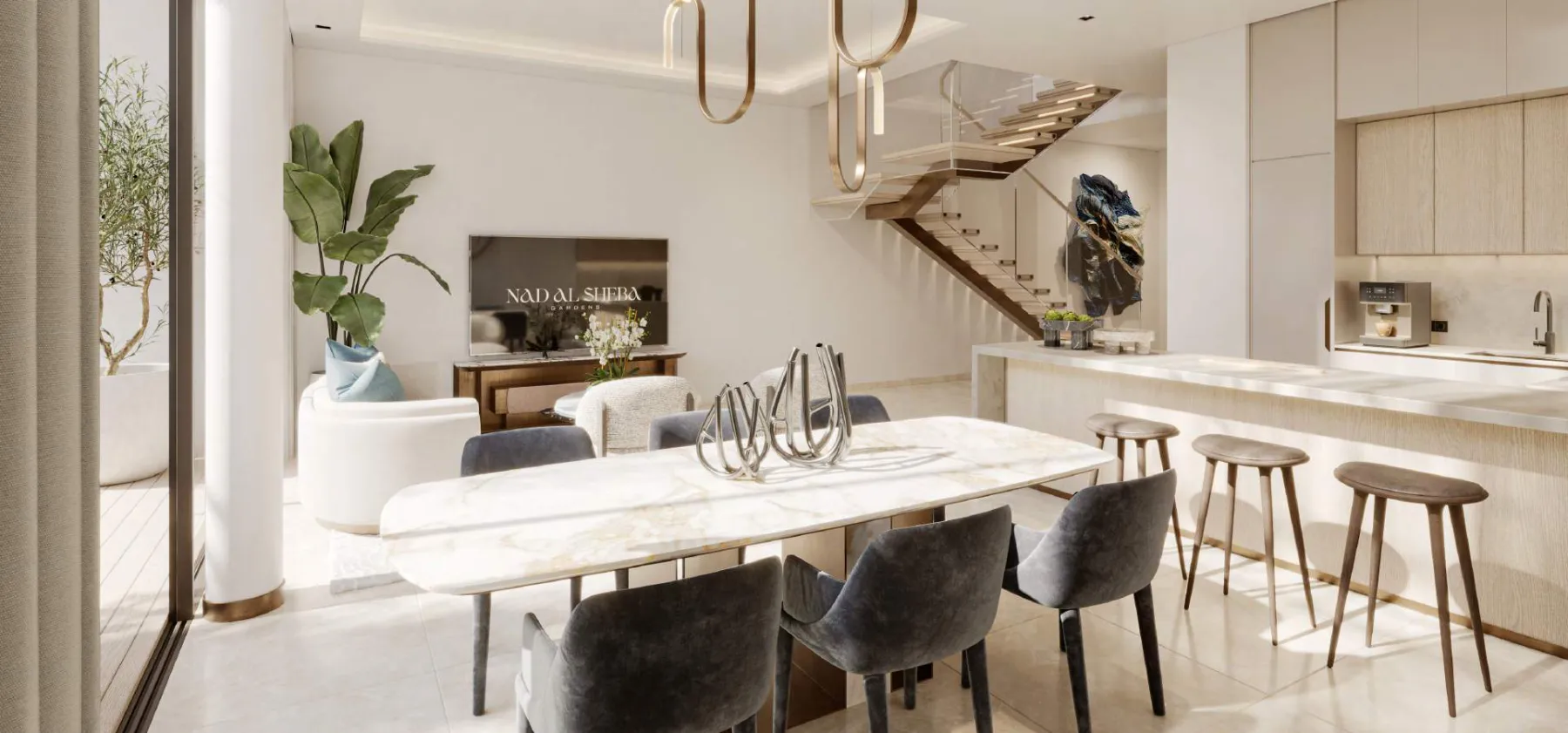Nad Al Sheba Gardens Phase 11 - living room (developer rendering)